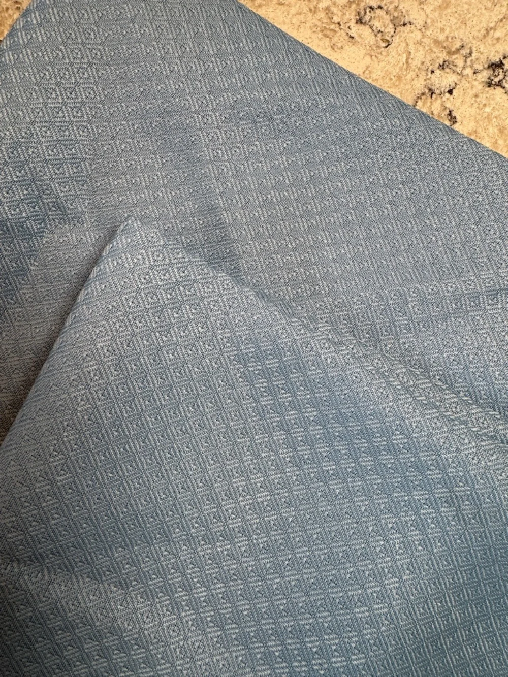 Set of two Vintage Fashion Industries Linen Napkins baby light blue